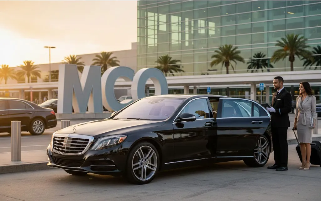 Luxury Sedan at MCO Airport Terminal